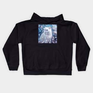 Snowy British Shorthair Cat Kids Hoodie